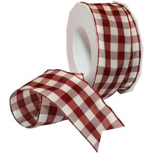 Morex Ribbon Karo Wired Ribbon, 1-1/2" by 22 yd, Burgundy