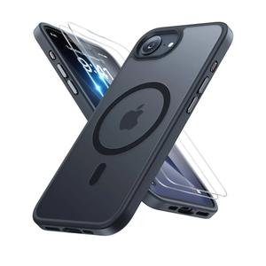 Miracase for iPhone 16e case & iPhone 17e Case for MagSafe [with 2×9H+ Screen Protectors] TOP Military-Grade Protection Shockproof with Velvet Touch for iPhone 16e/17e Phone Case 6.1", Matte Black