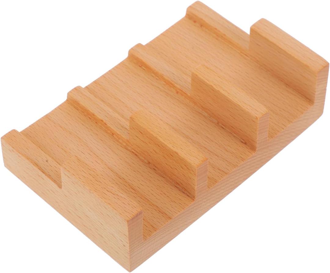 Wooden Sushi Roll Holder Rack 3 Compartments Japanese Style Sashimi Serving Stand Stable Sushi Dish for Restaurants and Home Use