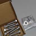 1/2 x 2-1/2" Hex Head Lag Screws Bolts with Flat Washers (8 Sets), 304 Stainless Steel 18/8, Partial Thread, Deck Screws, Heavy Duty Hex Head Wood Lag Screws, Fayeploo