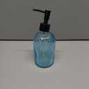 Blue Glass Soap Dispenser Set with Black Pump, 13.5oz Refillable Hand Dispenser, Lotion Dish Soap Dispenser for Modern Home Decor, Kitchen Countertop, Bathroom, Hotel
