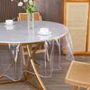 Walrus Clear Round Plastic Tablecloth Protector Waterproof Oil-Proof PVC Table Cloth Stain-Resistant Wipeable Table Cover for Round Table 90" Round