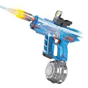 UROINT Electric Water Gun for Adults Kids, Powerful WaterGun with Led Light Long Range, Transparent Electric Squirt Gun Blaster Outdoor Pool Party Toys Gift for Boys Girls (Pistol Blue)