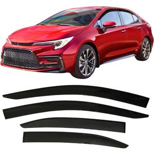 2019-2025 Tape-On Side Window Visor Deflectors for Toyota Corolla Sedan L LE SE XLE XSE FX Hybrid Dark Tinted Rain Guards 2020 2021 2022 2023 2024
