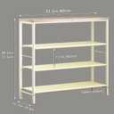 INGIORDAR 4 Tier Shoe Rack Storage Organizer Shelf Top with MDF Board