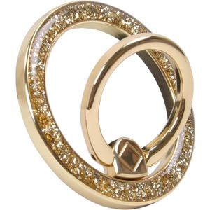 Magnetic Phone Ring for MagSafe Grip [Super Magnet] Gold Twinkle Design Ring Holder Stand, Magsafe pop Socket (Gold)