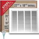 Fits 20x16 Duct Opening | Steel Return Air Filter Grille by Handua [Removable Door] for 1-inch Filters | Vent Cover Grill | White | HVAC Cold Air Intake Grille | Out Dim: 22 5/8"W X 18 5/8"H
