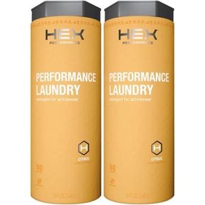 HEX Performance Laundry Detergent, Citrus, 100 Loads (Pack of 2) - Designed for Activewear, Eco-Friendly, Concentrated Formula (50 Fl Oz (Pack of 2))