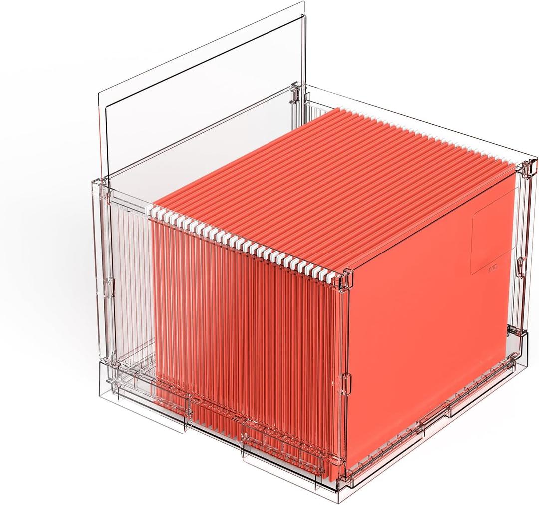 UMAIL File Box,Hanging File Organizer,Portable Storage Bins with Lids,Letter-size File Holder File Cabinet for Office/Home/Decor No Folders(1pack