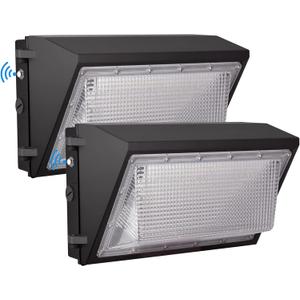 LED Wall Pack Light with Dusk to Dawn Photocell,80W 10500LM 5000K Daylight Wall Pack, AC100-277V Input,500W HPS/HID Equivalent, Waterproof Commercial Security Lighting for Warehouses, Garage, 2 Pack