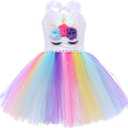 Girls Unicorn Princess Costume Birthday Party Dress Halloween Cosplay Outfits Small