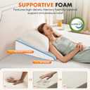 Sweetcrispy 7.5 Inch Wedge Pillow, Body Pillow for Sleep Apnea, Neck Pain Relief, Post Surgery, Sleeping Comfort, Snoring, White & Grey