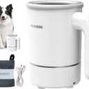 DOGNESS Automatic Dog Paw Cleaner and Massager, Electric Paw Washer for Dogs Portable Paw Cleaner Cup, Dog Foot Cleaning Machine USB Rechargeable, Designed for Medium to Large Dogs (White)