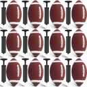 RoundFunny Footballs Pump Set Leather Footballs Bulk and Hand Pump Sport Gifts for Youth Junior Adult School Team Training Practicing Indoor Outdoor Operation Christmas