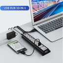 USB Hub 10-Ports, USB Hub Extender Network Splitter Adapter with Powered, for MacBook, PC, Laptop, Mice, Keyboards Only USB Data Transfer Not for Charing