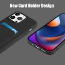MZELQ Silicone Compatible with iPhone 15 Pro Max Case, Card Holder Camera Protection Cover + Screen Protector, Card Slot Case Designed -Black