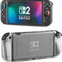 GLDRAM Case for Nintendo Switch 2 (2025), Soft TPU Protevtive Cover with Split Type Comfort Joycon 2 Controller Grip Shell for Switch 2 Accessories, Diamond Pattern Design (No Dockable)