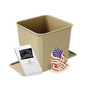 Car Trash Can 2L with Stability Wings & Velcro for Extra Stability Magic Strip & Clip for Fabric & Rubber Mats Durable Plastic, Easy Pull Trash Bags Included Black (Mocha, Small)