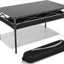 Folding Camping Table, Aluminum Roll-up Table with Storage Net and Carrying Bag, Outdoor Lightweight Camp Table for Picnic, Camping, Beach,Backyard, BBQ, Party, Patio, 106.00 x 70.00 x 70.00 centimeters
