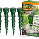 Solar Powered Mole Repellent Stakes, Ultrasonic & Vibration Deterrent for Moles, Gophers & Voles, IP65 Waterproof Outdoor Pest Repeller for Yard, Lawn & Garden, 4 Pack