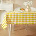 Rectangle Table Cloth,100% Waterproof Tablecloth Oil Proof Spill Proof Vinyl Table Cloth, Wipe Clean Plastic Table Cover for Dining, Camping, Indoor and Outdoor,54" x 54", Yellow