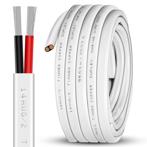 14 Gauge 100ft Marine Wire,2 Core Insulated Duplex Marine Grade Tinned Copper Standard Electrical Wire Outdoor for Boat/Maine/Automotive/RV/Camper/Trailer