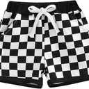 Infant Toddler Baby Boy Casual Checkerboard Plaid Cotton Elastic Waist Jogger Shorts Summer Clothes Size 100