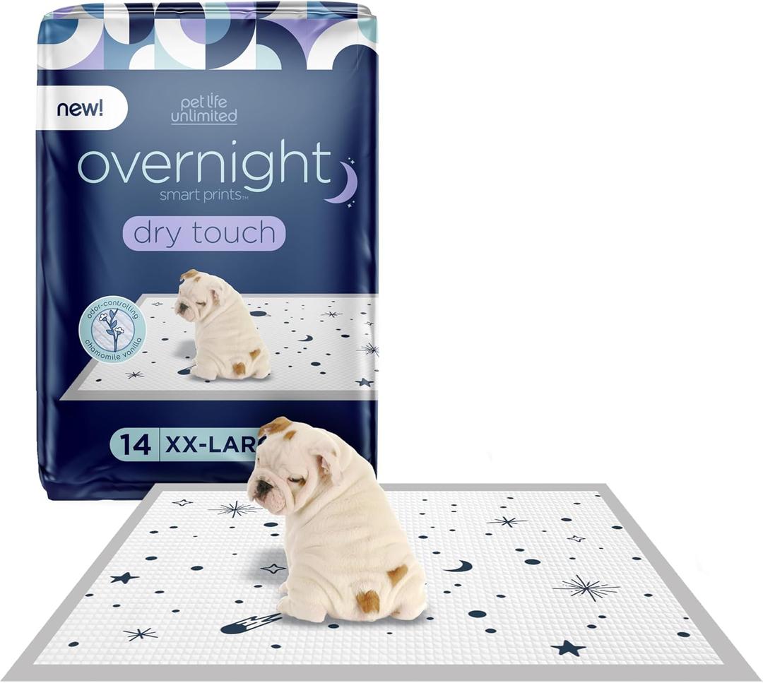 Pet Life Unlimited Overnight Extra Extra Large Puppy Pads, Pee Pads for Dogs, Dog Training Pads - Odor Controlling Dog Pee Pads with Wetness-Activated Fragrance - USA Made - 30" x 36" - 14ct (XXL)