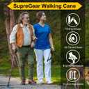 supregear Walking Cane - Foldable, Adjustable, Collapsible Offset Canes for Men and Women, Heavy Duty All Terrain Tip and Soft Ergonomic T-Handle Stick for Seniors and Adults