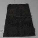 BOANKODU Bathroom Rugs Mat 23" x 14", Ultra Soft Absorbent Bath mat, Quick Dry Machine Washable Chenille Bath Rug, Non Slip Bath Mat for Bathroom Floor, Home Decor Accessories, Black