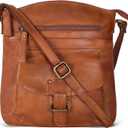 Oak Leathers Leather Crossbody Bag For Women With Adjustable Sling Strap - Medium Size Crossover Shoulder Handbag Purse (Tan Wash)