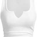 SOLY HUX Women's V Neck Crop Tops Basic Trendy Notched Sleeveless Slim Fit Summer Y2k Sexy Crop Tank Top.S