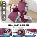TAOCOCO 100% Waterproof Recliner Cover - Recliner Cover with Non-Slip Granule, Recliner Chair Covers with Elastic Band, Recliner Chair Covers for Reclining Chair(Wine, Medium-25'')