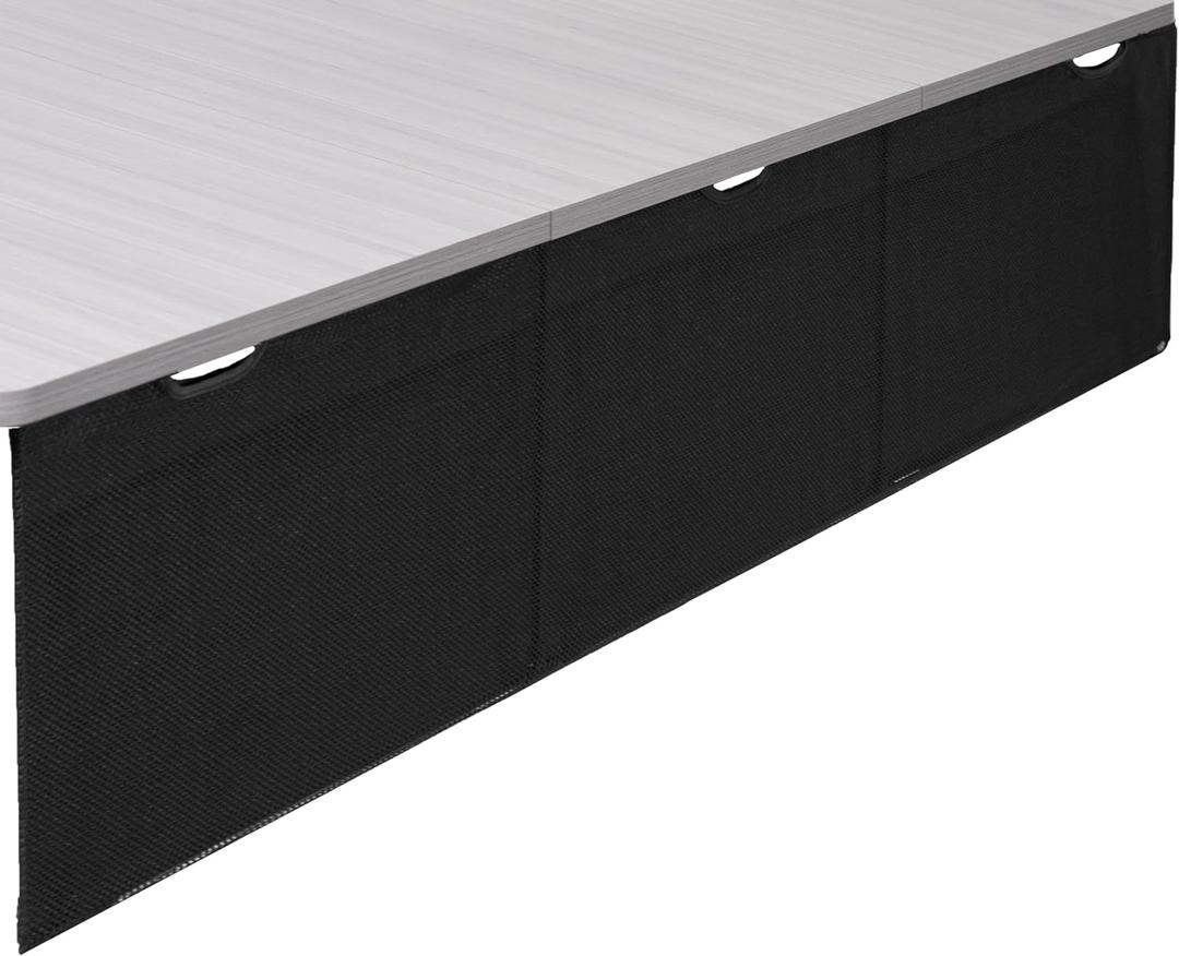 VIVO Black 71 inch Under Desk Privacy and Cable Management Organizer Sleeve, Wire Hider Kit Panel System, DESK-SKIRT-71