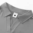 Women's V-Neck Ruffle Design Polo Shirts Short Sleeve Collared Loose Casual Tunic Blouses with Pocket (XXL)