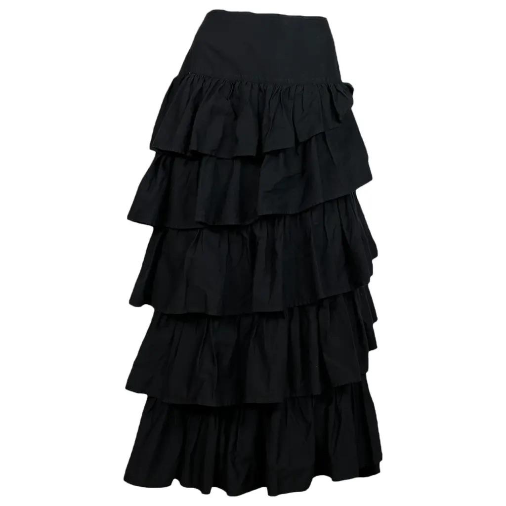 Women's Boho Long Skirt Elastic Waist Pleated Skirt with Pockets Summer Beach Business Long Skirt, Size Medium