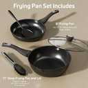 Nonstick Cookware Set, Titanium Coating Pan Set, Induction Cookware Oven Safe RV Kitchen Set, PFAS PFOA & PTFE Free, (8+11Inch with Lid)