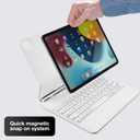 InUnion Magic Keyboard Case for iPad Pro 11-inch (M4 2024 / M5 2025), Easy-Set Magnetic Stand with Great Typing Experience, Built-in Trackpad, 3 Brightness Backl (White)