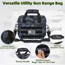 Tactical Gun Range Bag, Pistol Carrying Bag for 2 Handguns and Ammo, Firearm Shooting Case with 6 Magazine Slots and Lockable Zipper for Shooting Range & Outdoor Hunting