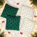 HUGOMOVA Christmas Pillow Covers 18x18 inch Set of 2 Christmas Decorations Soft Plush Faux Fur Wool Beige Xmas Tree Throw Pillow Cases Winter Holiday Decor for Sofa Living Room