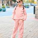 Stelle Girls 2 Pieces Sweatsuit Hoodies Sweatpants Sets 5-15Y (Pink, XS)