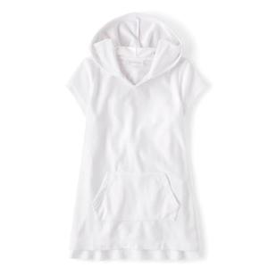 The Children's Place,Girls,Hooded Swim Coverups,White Terry, 7/8 Medium