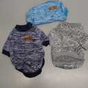 3 Pack Dog Sweaters for Small Dogs Girl Boy Winter Fleece Clothes Warm Soft Dog Sweatshirt Outfit for Dogs Cats Pet Apparel (S (Back: 11.8", Chest: 15.7", 5.5-10 lbs), Navy Blue+Grey+Light Blue)