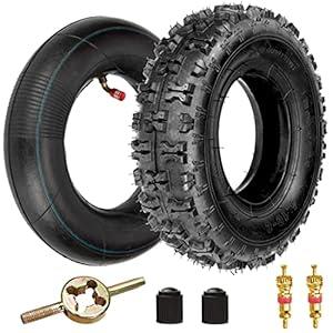 FVRITO 4.106 4.10/3.506 NHS Tire and Inner Tube for Go Kart Chinese ATV Quad 4 Wheeler Mini Bike Lawn Equipment Garden Rototiller Snow Blower Wheelbarrow lawn Tractor with bent Valve Stem Set of Two
