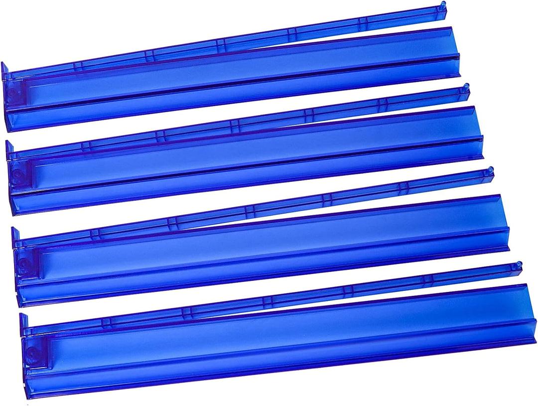 ZGME American Mahjong All-in-one Tile Rack with Pusher, Modern Clear Acrylic Mahjong Tiles Racks & Pushers Combo, Set of 4, 18.7 Blue Mahjong Rack and Pusher