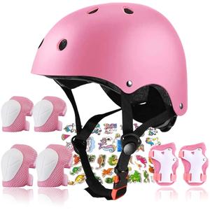 FOOKCIAN Kids Helmet,Toddler Skateboard Helmets for Ages 2-3-5-8-14 Years Boys Girls with Knee and Elbow Pads Wrist Guards fit Roller Skates,Skateboarding,Skating Scooter Adjustable Kids Helmet, M