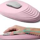 Ergonomic Mouse Pad with Wrist Rest Support,Mousepad Relief Carpal Tunnel Pain, Entire Memory Foam Mouse Pad with Non-Slip PU Base, Wireless Mouse Pad, Pink