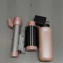 Cordless Curling Iron Brush, 8000mAh, 4 Temp Setting, 1/1.5 inch 2 in 1 Portable Mini Travel Hot Comb,Rechargeable Hair Curler Cordless with 200 Million Negative Ions, Dual Voltage for Travel (Pink)