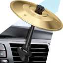 Car Cymbal Air Vent, Mini Drum Cymbal for Car Vent Decoration, Funny Car Symbol Drum Air Vent Ornament, Small Crash Cymbal Accessory Suitable for All Vehicles (Gold)