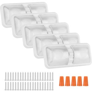 RVZONE 12V Led RV Ceiling 1100 Lumen Double Dome Light | RV Interior Lighting Fixture with ON/Off Switch for RV Trailer Camper Truck Van Boat Car (5 Pack Natural White 4000-4500K)